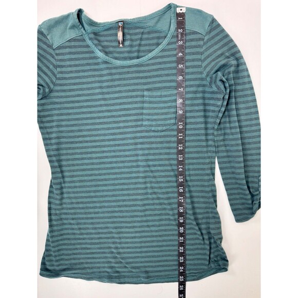 Kuhl Women's Medium Green Striped Long Sleeve Roll Tab Casual Outdoor Top - Picture 9 of 12